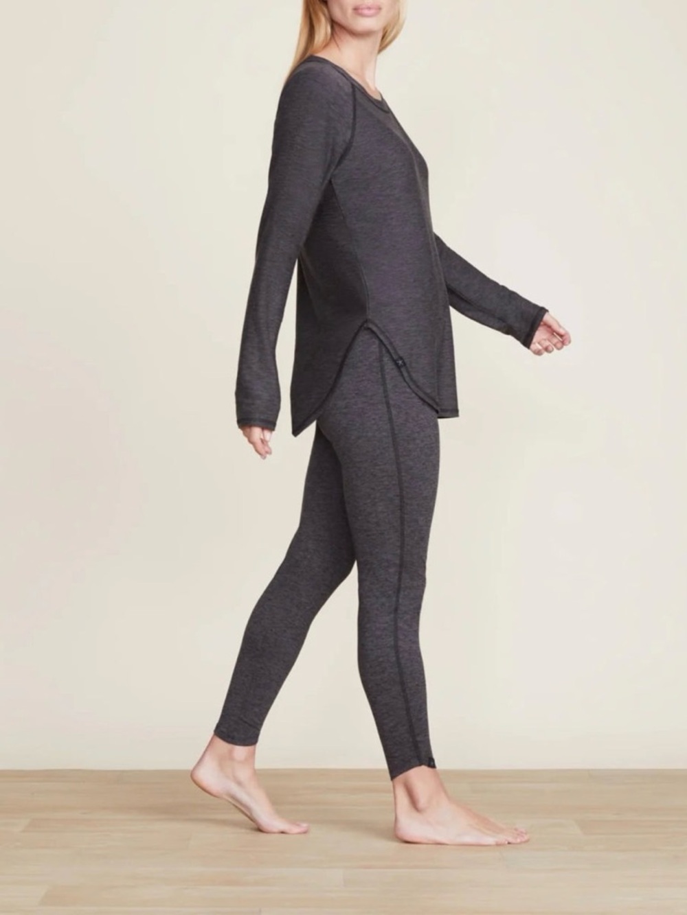 Barefoot Dreams Malibu Collection Butterchic Knit Fold Over Leggings Charcoal S - Picture 4 of 14